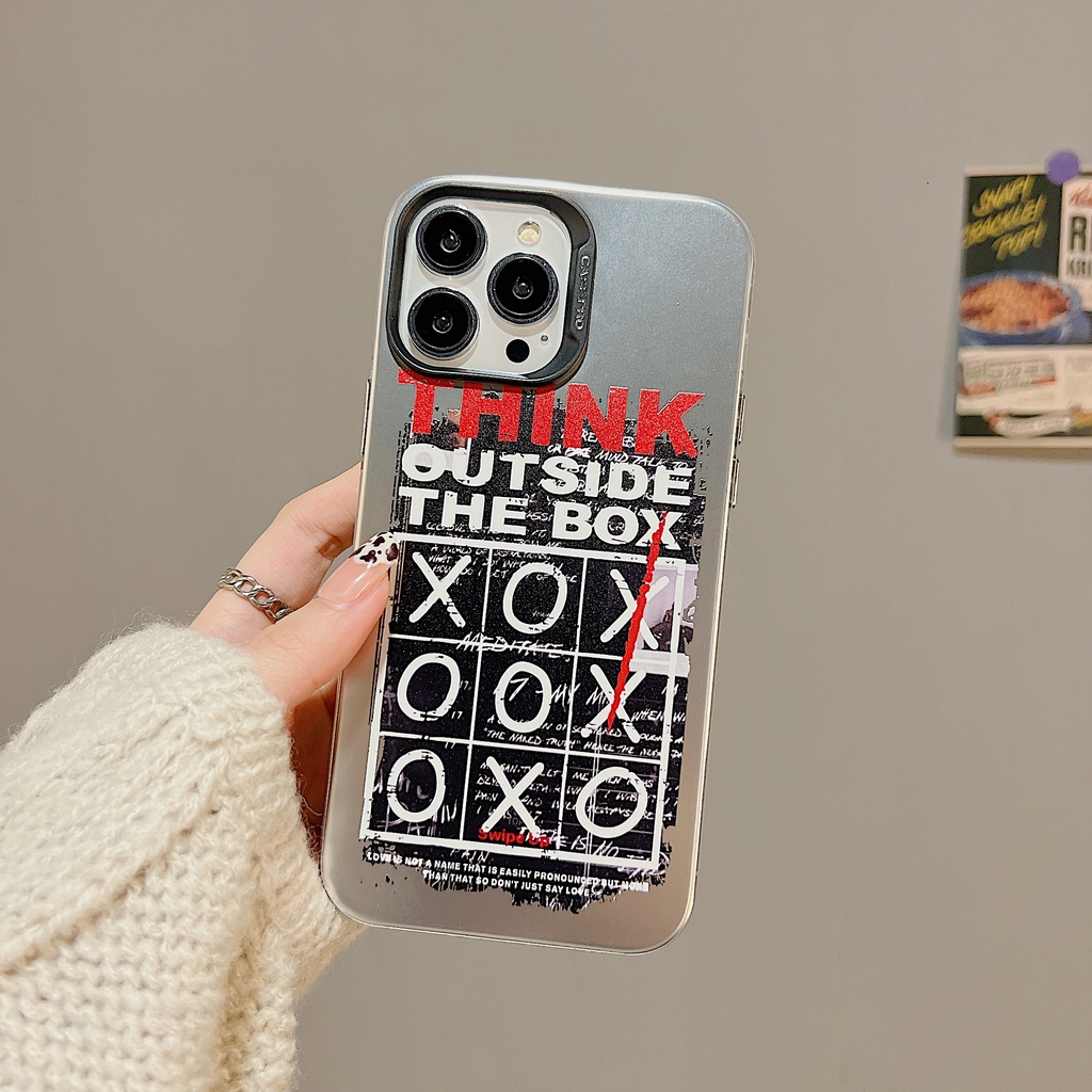 Ốp Điện Thoại TPU Mềm Họa Tiết Nhãn Hiệu Mạ Điện Màu Bạc Bảo Vệ Toàn Diện Cho iphone 13 14 12 11 pro max