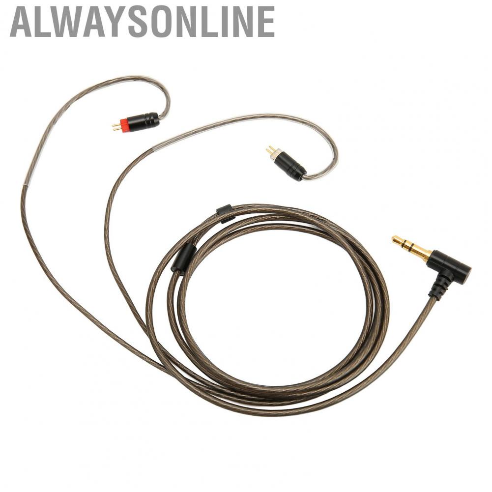 Alwaysonline Headphone Upgrade Cable  Reduce Noise 2 Pin 0.78mm Rustproof Silver Plated Copper Replacement for UM3X ZS5 ZSR UE3X