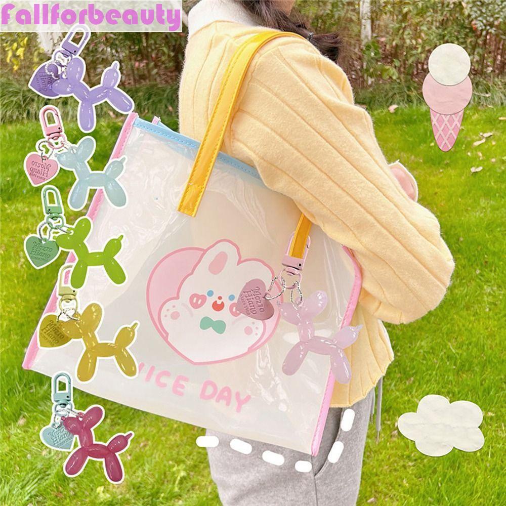 Fallforbeauty Móc Khóa Resin Hình Hoa Tulip / Trái Tim / Chú Chó Hoạt Hình Đáng Yêu Dành Cho Bé Gái