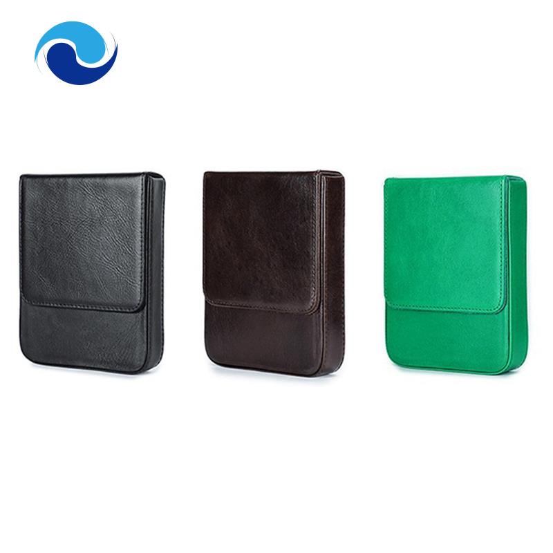 Túi Đựng Bút Bằng Da Màu Cà Phê Cổ Điển Cho Nam Và Nữ