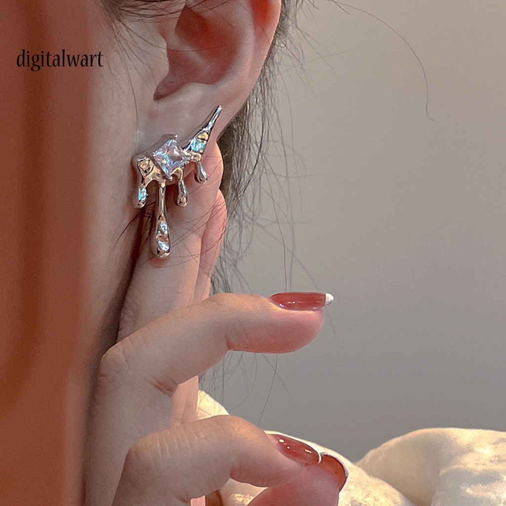 Kỹ Thuật Số| 1 Đôi Bông Tai Đính Đá Zircon Hình Giọt Nước Thời Trang Dành Cho Nữ