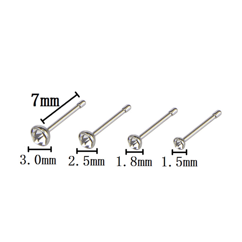 1 Bộ Khuyên Mũi Hình Học Đơn Giản Sáng Bóng Lâu Trôi