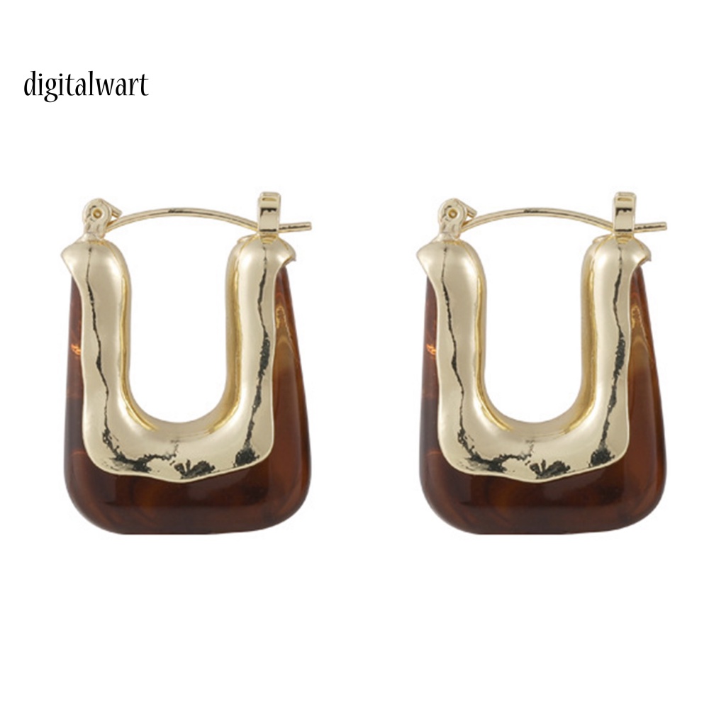 Kỹ Thuật Số| 1 Đôi Bông Tai Hình Chữ U Bằng Nhựa Acrylic Phong Cách Vintage Dành Cho Nữ