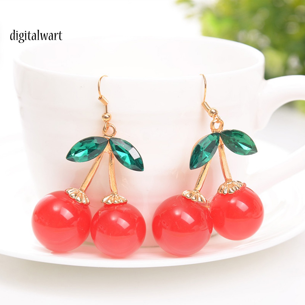 Kỹ Thuật Số| 1 Đôi Bông Tai Móc Hình Lá Cherry Lấp Lánh Lâu Trôi Thích Hợp Sử Dụng Hàng Ngày