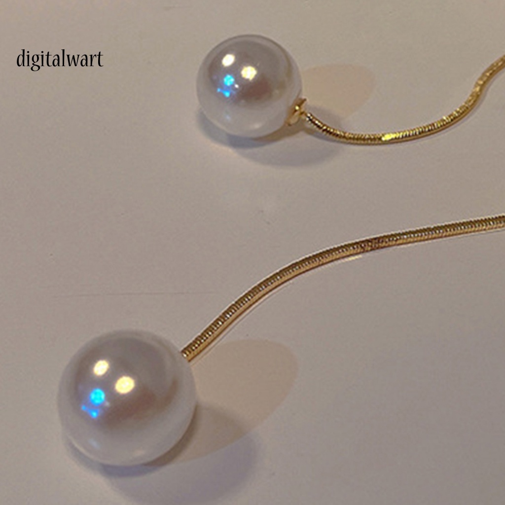 Kỹ Thuật Số| 1 Đôi Bông Tai Dáng Dài Hình Hoa Đính Ngọc Trai Nhân Tạo Thời Trang Dành Cho Nữ