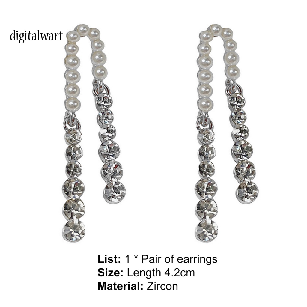 Kỹ Thuật Số| 1 Đôi Bông Tai Dài Đính Ngọc Trai Giả Phong Cách Pháp Dành Cho Nữ