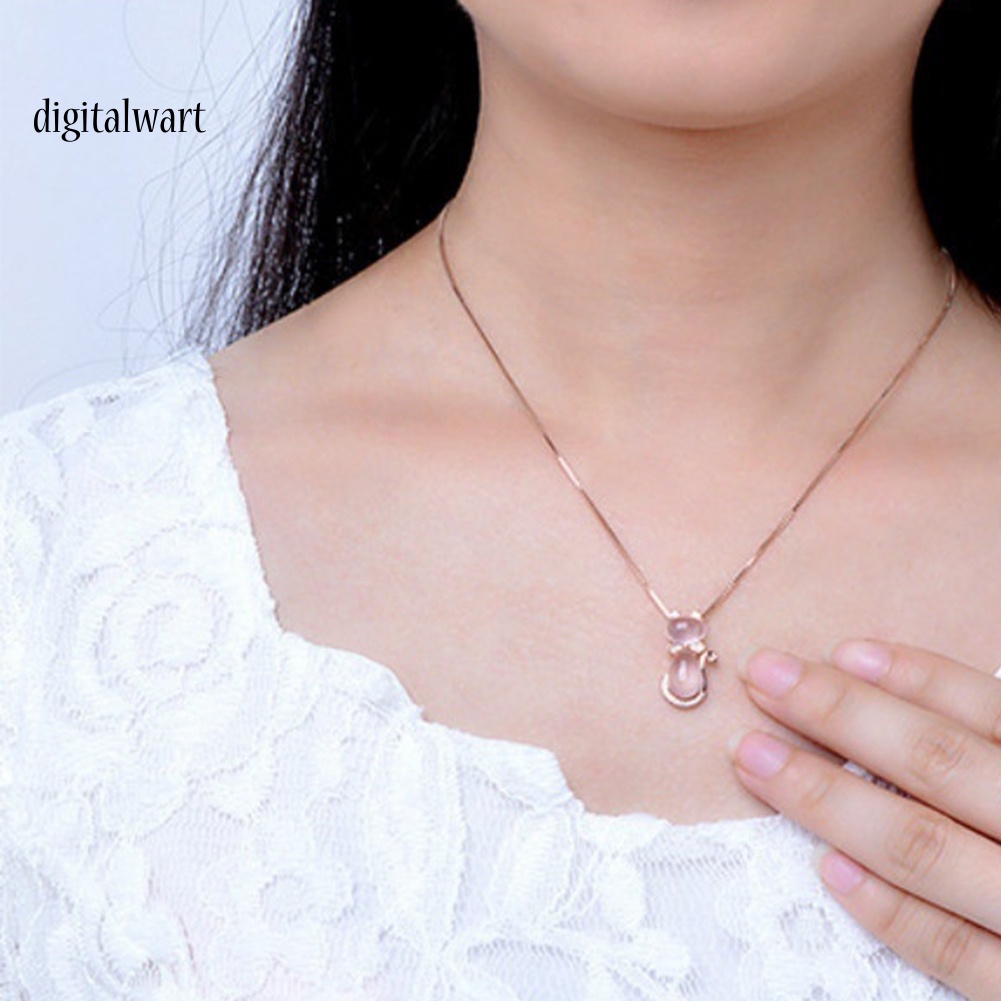 Kỹ Thuật Số| Vòng cổ HợP Kim HìNh MèO ĐíNh NgọC MắT MèO Xinh Xắ