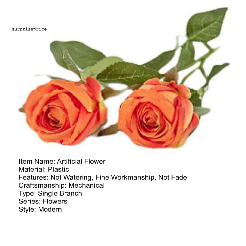 Bó Hoa Hồng Nhân Tạo 2 Đầu Không Phai Màu Trang Trí Nhà Cửa / SPA