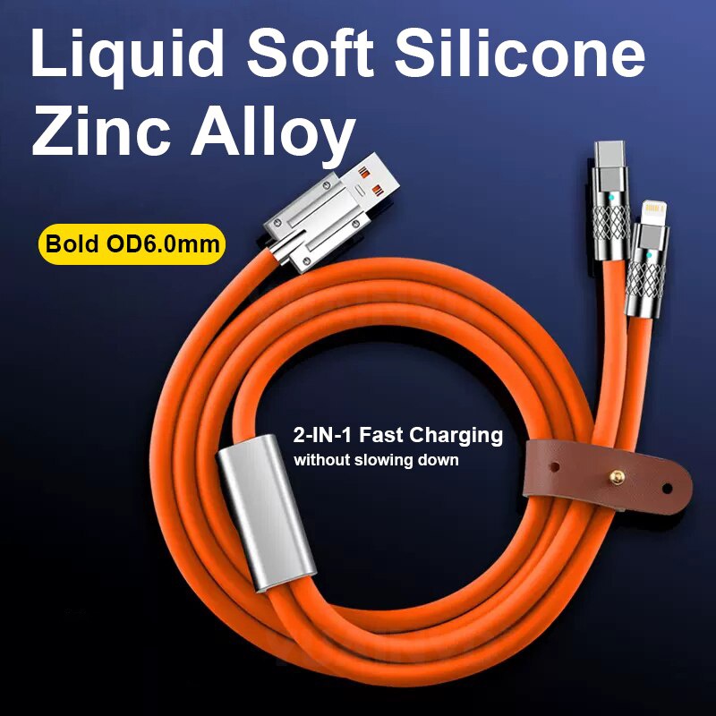 Dây cáp sạc nhanh GUUGEI 2 trong 1 120W thích hợp cho điện thoại iPhone Huawei