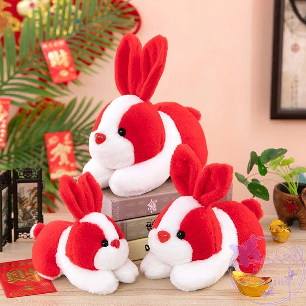Đồ chơi nhồi bông Hình Thỏ Phong Cách Trung Hoa Đáng Yêu Trang Trí Nhà Cửa Dịp Năm Mới