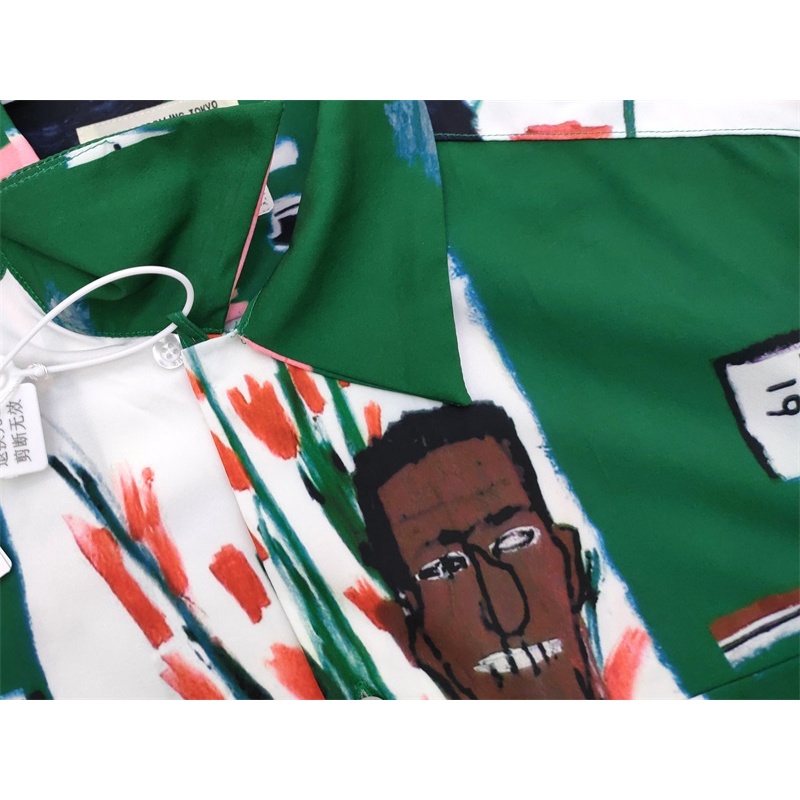 Wa-cko &amp; MA-RIA &amp; - Áo Sơ Mi Unisex Thời Trang Hawaiian Graffiti Basquiat Cổ Điển