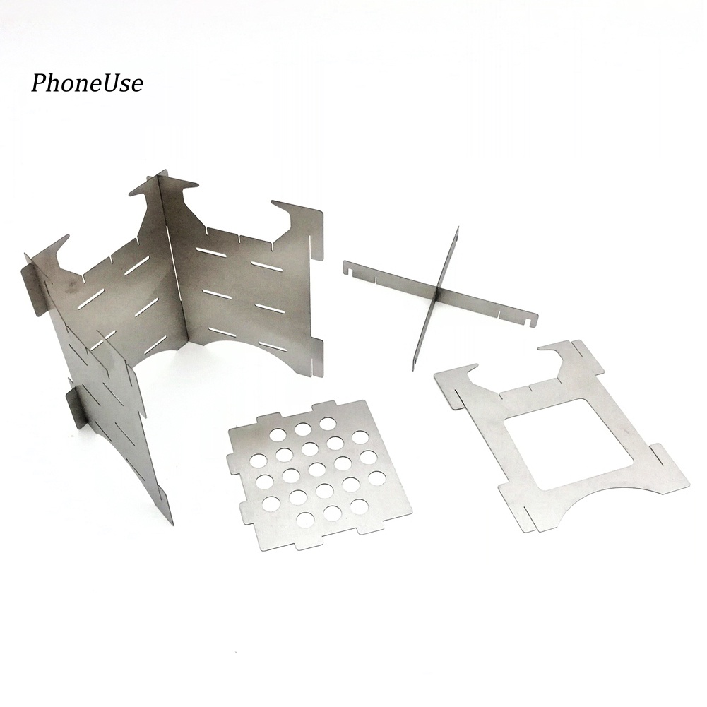 Bếp Cồn Inox PU Có Thể Gấp Gọn Tiện Dụng Mang Theo Du Lịch Cắm Trại