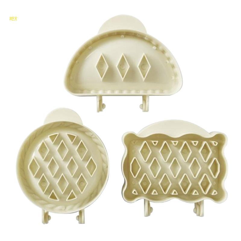 Bộ 3 Khuôn Làm Bánh Pie Hình Bán Nguyệt / Tròn / Chữ Nhật Tiện Dụng