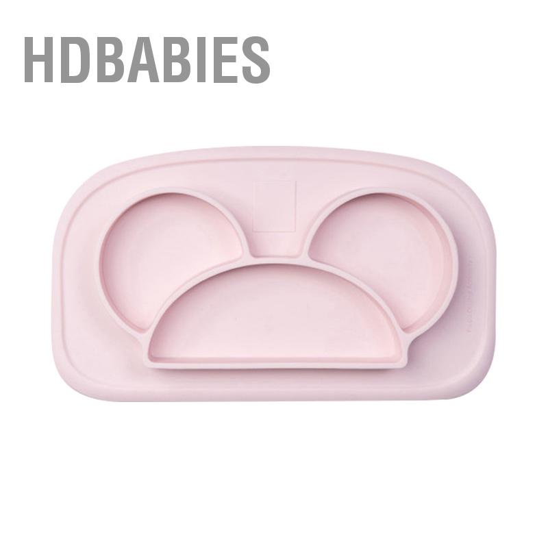 Đĩa Ăn Chia Ngăn Bằng Silicone An Toàn Chống Bỏng Chống Rơi Dành Cho Trẻ