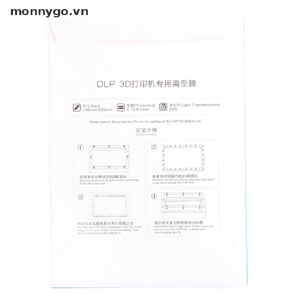 Set 2 Phim FEP Cho Máy In 3D Photon Mono X Resin SLA / LCD FEP