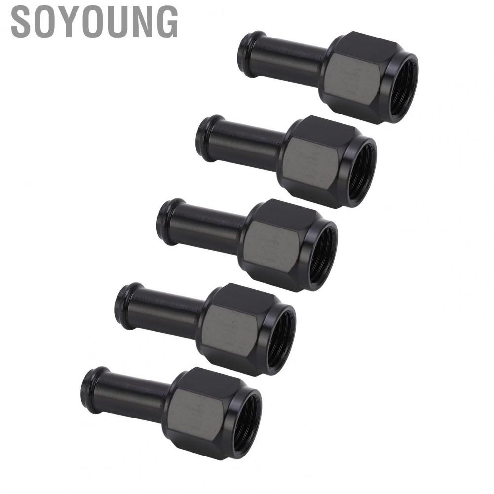 Soyoung Female To Male Thread Adapter  5PCS Excellent Sealing Aluminum Alloy 6AN Female To 5/16 Barb Fitting Adapter Perfect Replacement Parts  for Car