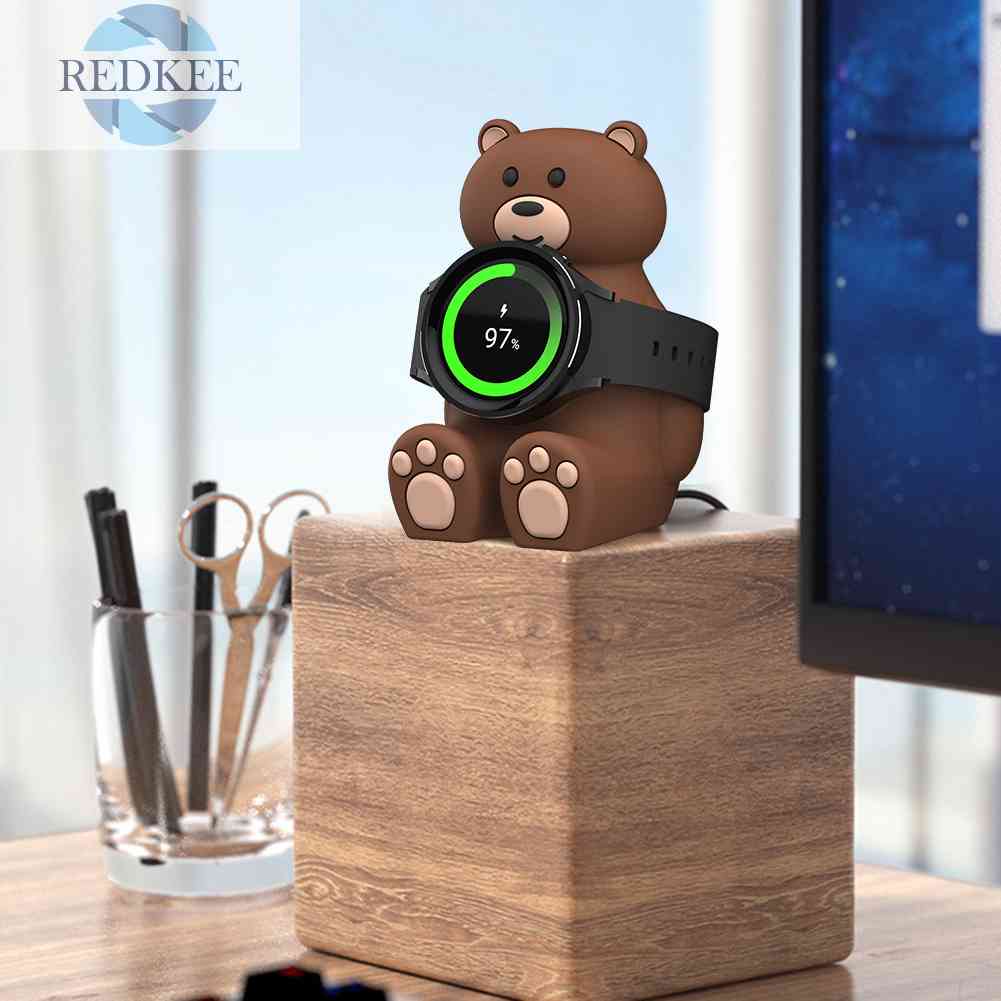 Đế Sạc Không Dây Silicone Hình Gấu Cho Đồng Hồ Thông Minh Samsung Galaxy Watch 5 / 5 Pro