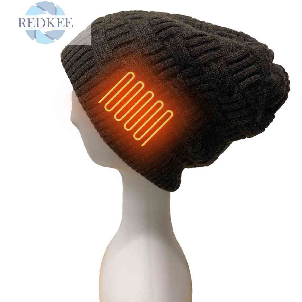 Mũ Len Beanie 3 Cấp Độ Giữ Ấm Mùa Đông Chạy Điện USB