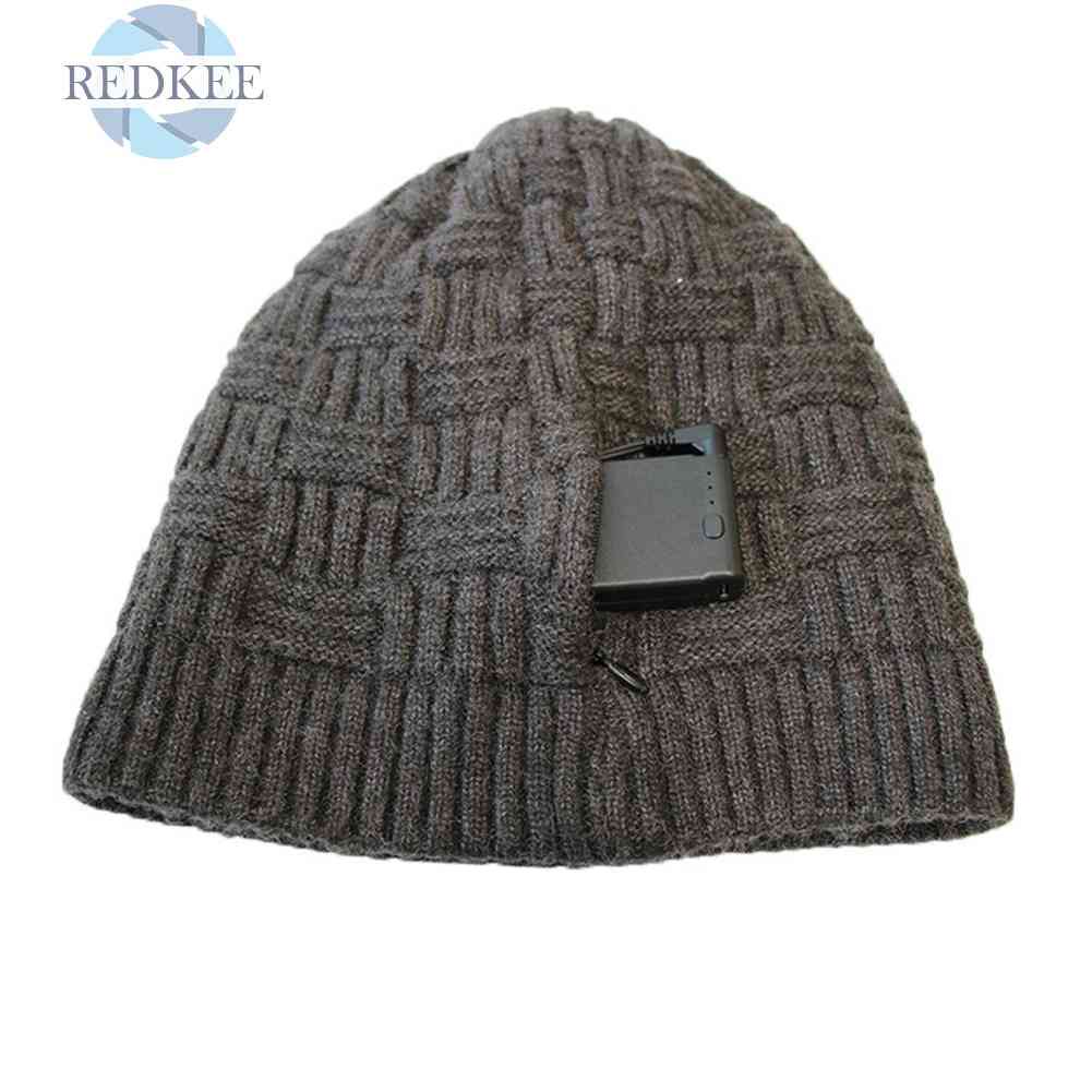 Mũ Len Beanie 3 Cấp Độ Giữ Ấm Mùa Đông Chạy Điện USB