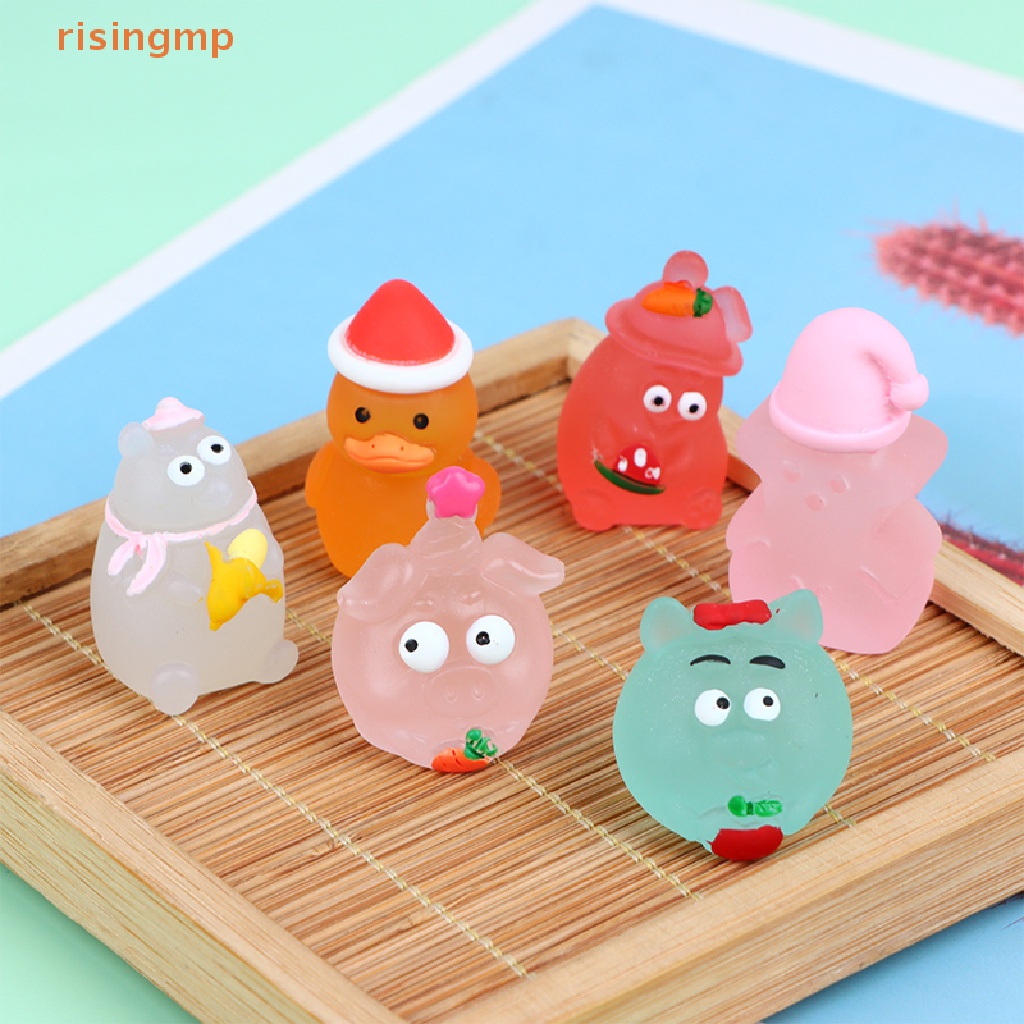 Set 10 Phụ Kiện Làm Trang Sức DIY Hình Động Vật Hoạt Hình Phát Sáng Đáng Yêu