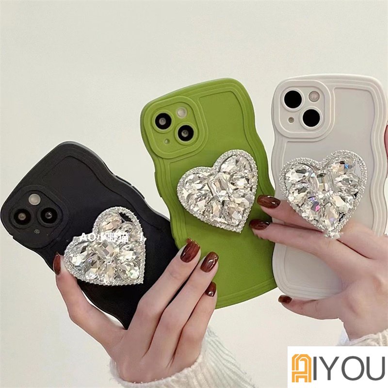 Ốp Điện Thoại Silicon Mềm Họa Tiết Kim Cương 3D Cho iPhone 14 Pro Max 13 12 11 Pro Max
