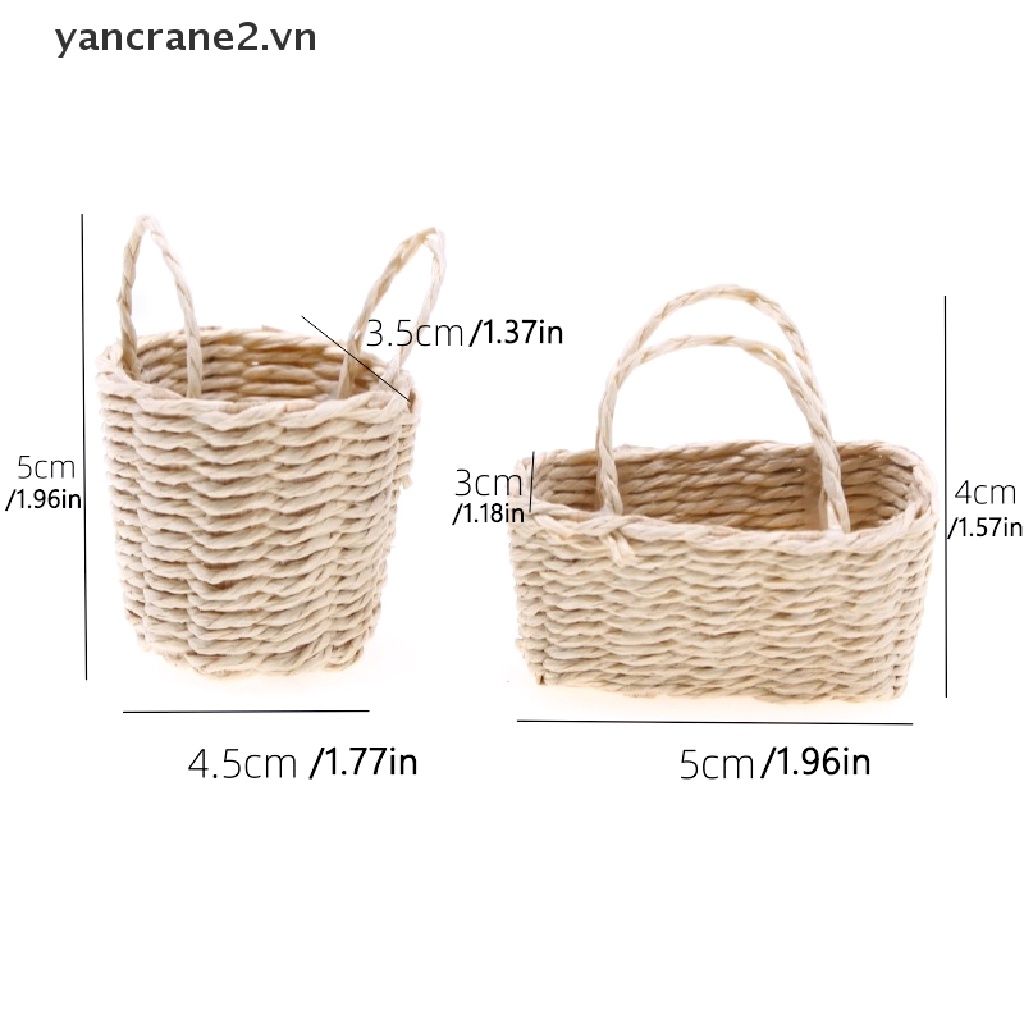 Giỏ Đựng Hoa / Rau Củ Quả Dệt Khung 1: 12 Kích Thước Nhỏ Gọn Trang Trí Nhà Búp Bê / Tiểu Cảnh / Nhà Bếp {yancrane2.vn}