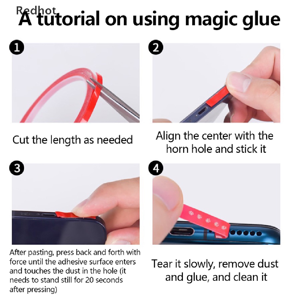 &lt; Redhot &gt; Keo Dán Loại Bỏ Bụi Cho Điện Thoại Di Động