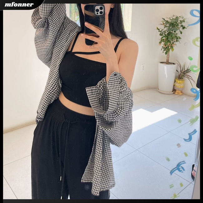 Áo Sơ Mi Caro Tay Dài Dáng Rộng Trẻ Trung Hợp Thời Trang Cho Bạn Gái