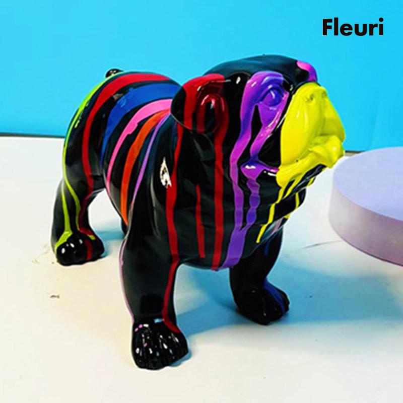 Mô Hình Chú Chó Bằng Nhựa Resin Phong Cách Graffiti Dùng Trang Trí Văn Phòng