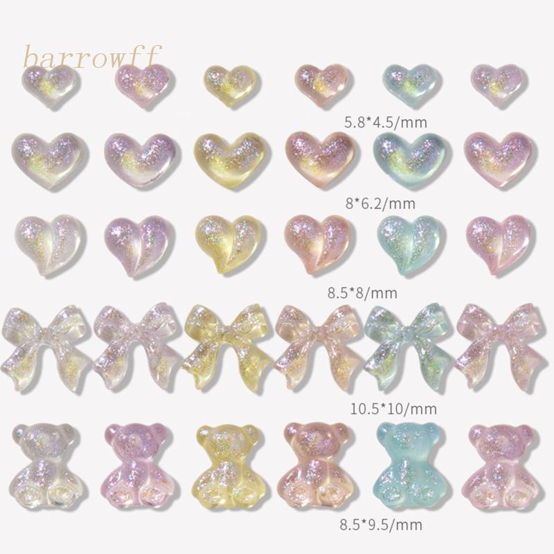 Đá Quý Hình Gấu / Nơ / Trái Tim Trang Trí Móng Tay Nghệ Thuật Charms