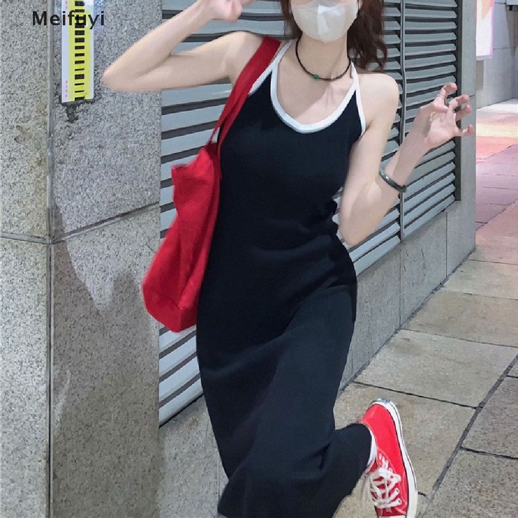 Đầm Hai Dây Cổ Chữ V Hở Lưng Dáng Ôm Thời Trang Mùa Hè 2023 Dành Cho Bạn Nữ