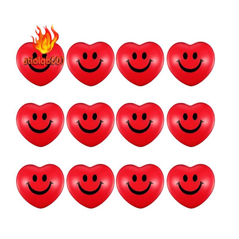 Set 12 Bóng Xốp Hình Trái Tim 2.75Inch Giúp Giảm Căng Thẳng