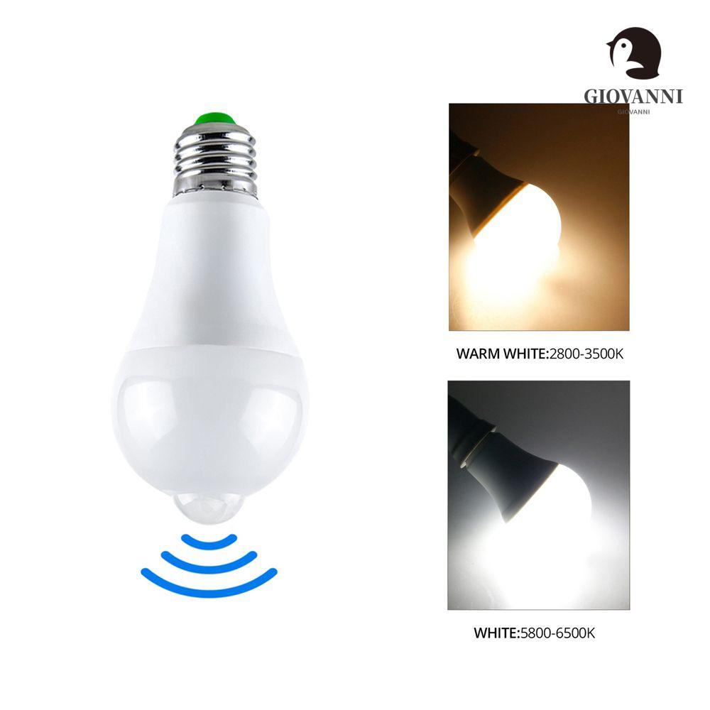 Bóng Đèn Cảm Ứng Thông Minh PIR E27 Ánh Sáng Trắng Ấm Áp Gắn Cầu Thang / Hành Lang / Hành Lang