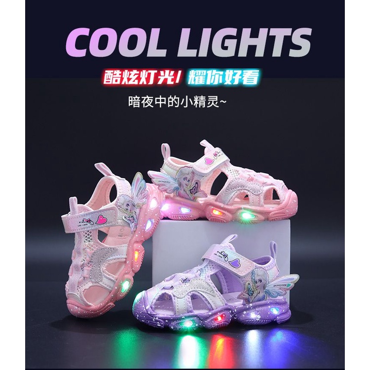 Sandal Đi Biển Có Đèn Led Dạ Quang Mẫu Mới 2023 Phong Cách Hàn Quốc Cho Bé Gái