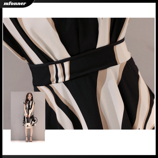 Đầm Dáng Ôm Họa Tiết Kẻ Sọc Thời Trang Mùa Hè Dễ Phối Đồ Cho Nữ