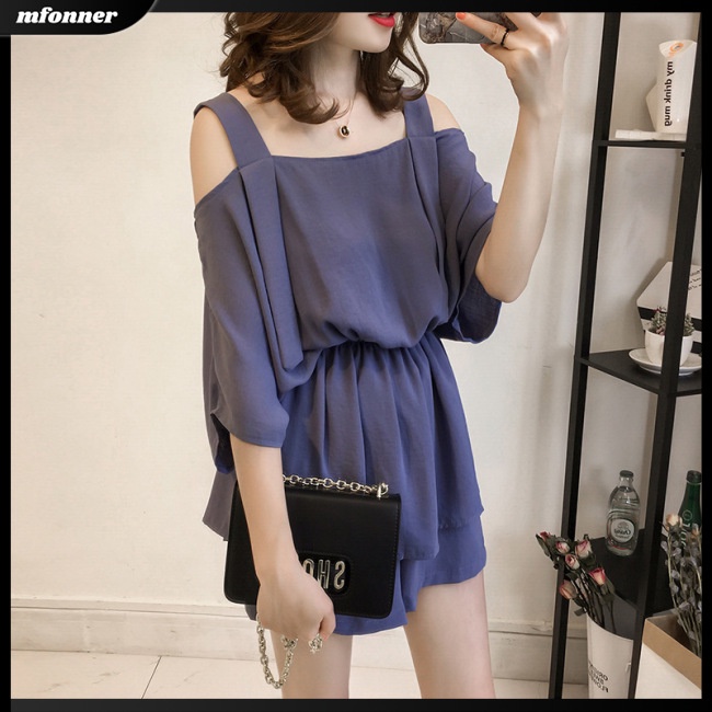 Bộ Trang Phục 2 Mảnh Gồm Áo Lửng Và Quần Short Thời Trang Cho Nữ