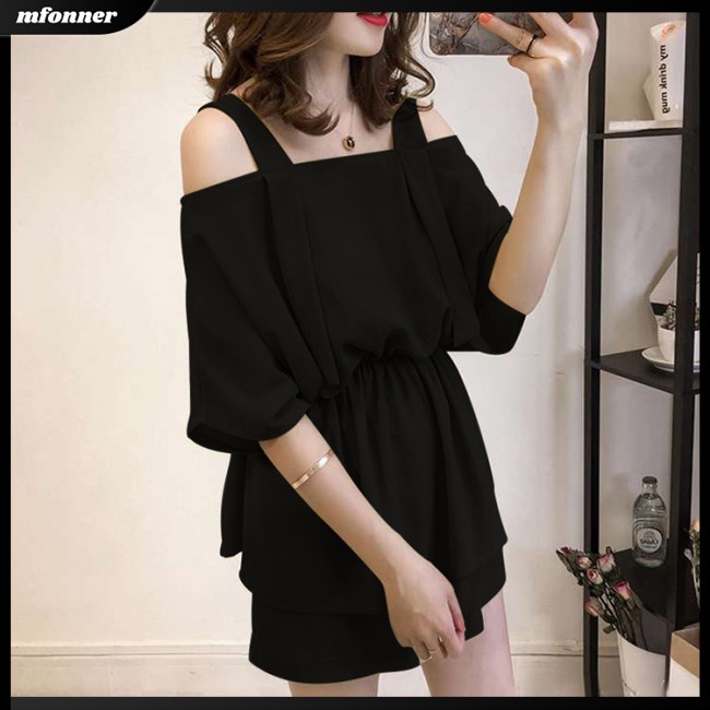 Bộ Trang Phục 2 Mảnh Gồm Áo Lửng Và Quần Short Thời Trang Cho Nữ