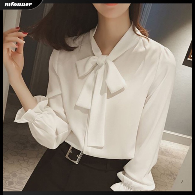 Áo Sơ Mi Chiffon Tay Phồng Dáng Rộng Thời Trang Xuân Hè Cho Nữ