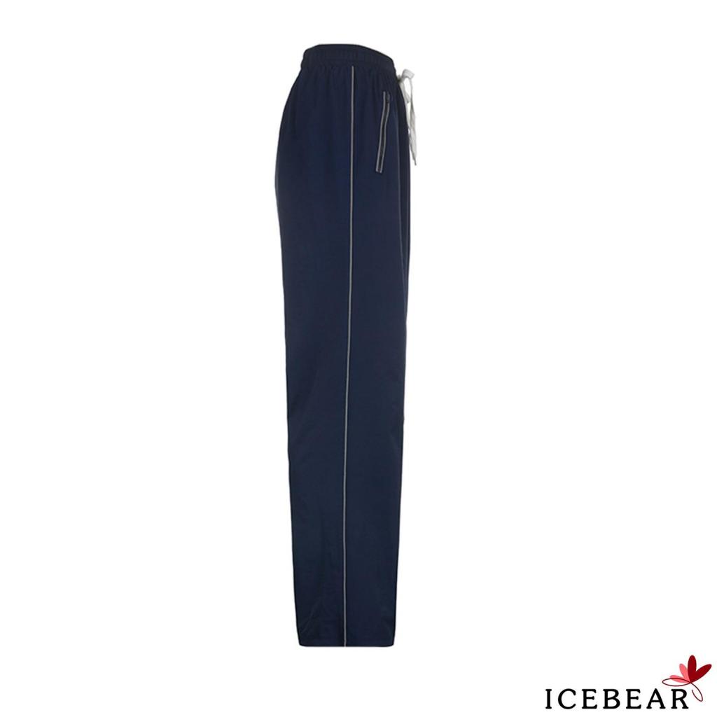 Quần Dài Lưng Thun Ống Suông Cột Dây Màu Sắc Tương Phản Thời Trang Cho Nữ Size S / M / L