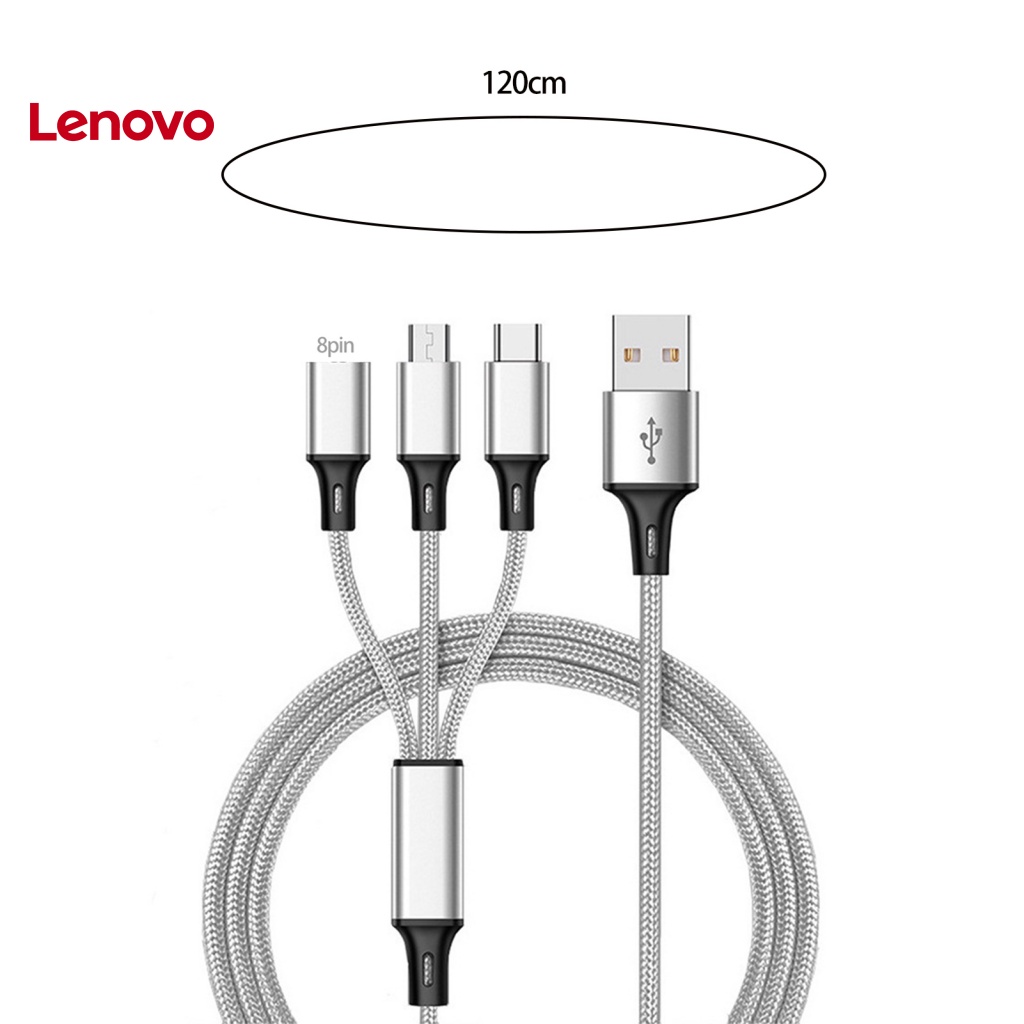 Dây Cáp Sạc Nhanh Type-C Micro USB 8Pin 3 Trong 1 Chống Rối Dành Cho Điện Thoại Android
