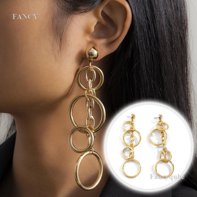 Đôi Khuyên Tai Dài Tua Rua Thời Trang Cho Nữ