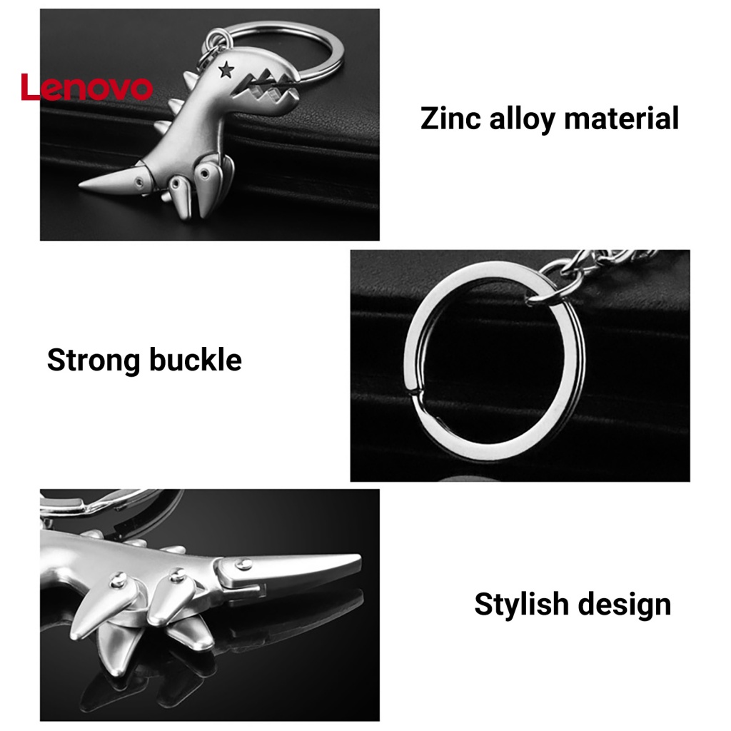 Móc Khóa Kim Loại Mạ Điện Hình Khủng Long Mắt Ngôi Sao Đa Năng