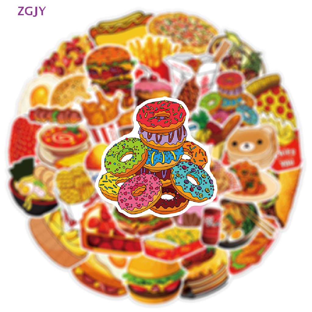 Set 50 Sticker Họa Tiết Hoạt Hình Graffiti Trang Trí Vali Laptop Ván Trượt Sổ Tay Mới