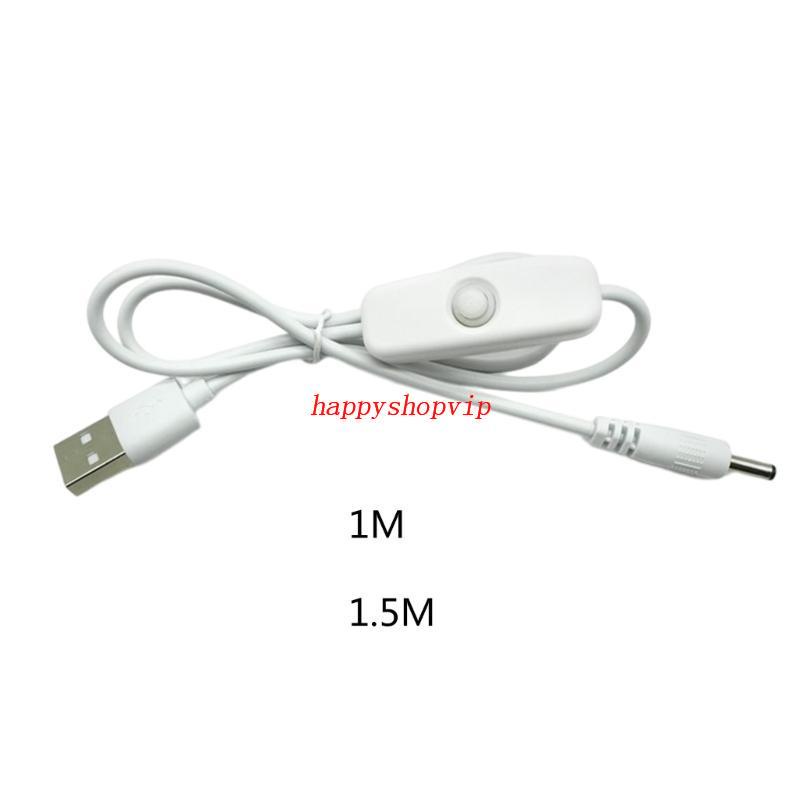 Dây Cáp Nguồn HSV USB Sang DC3.5x1.35mm Có Công Tắc Dành Cho Đèn LED Quạt USB