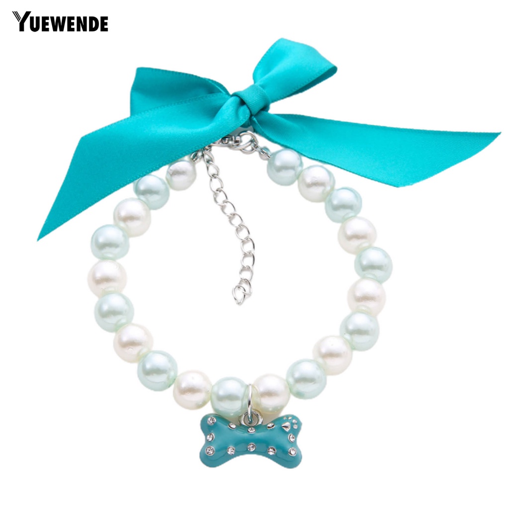 Vòng Cổ Ngọc Trai Giả Thắt Nơ Thời Trang Dành Cho Thú Cưng