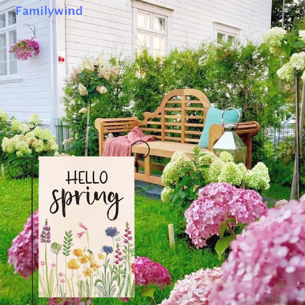 Cờ Hai Mặt 12x18 Inch Họa Tiết Hoa Dùng Trang Trí Sân Vườn