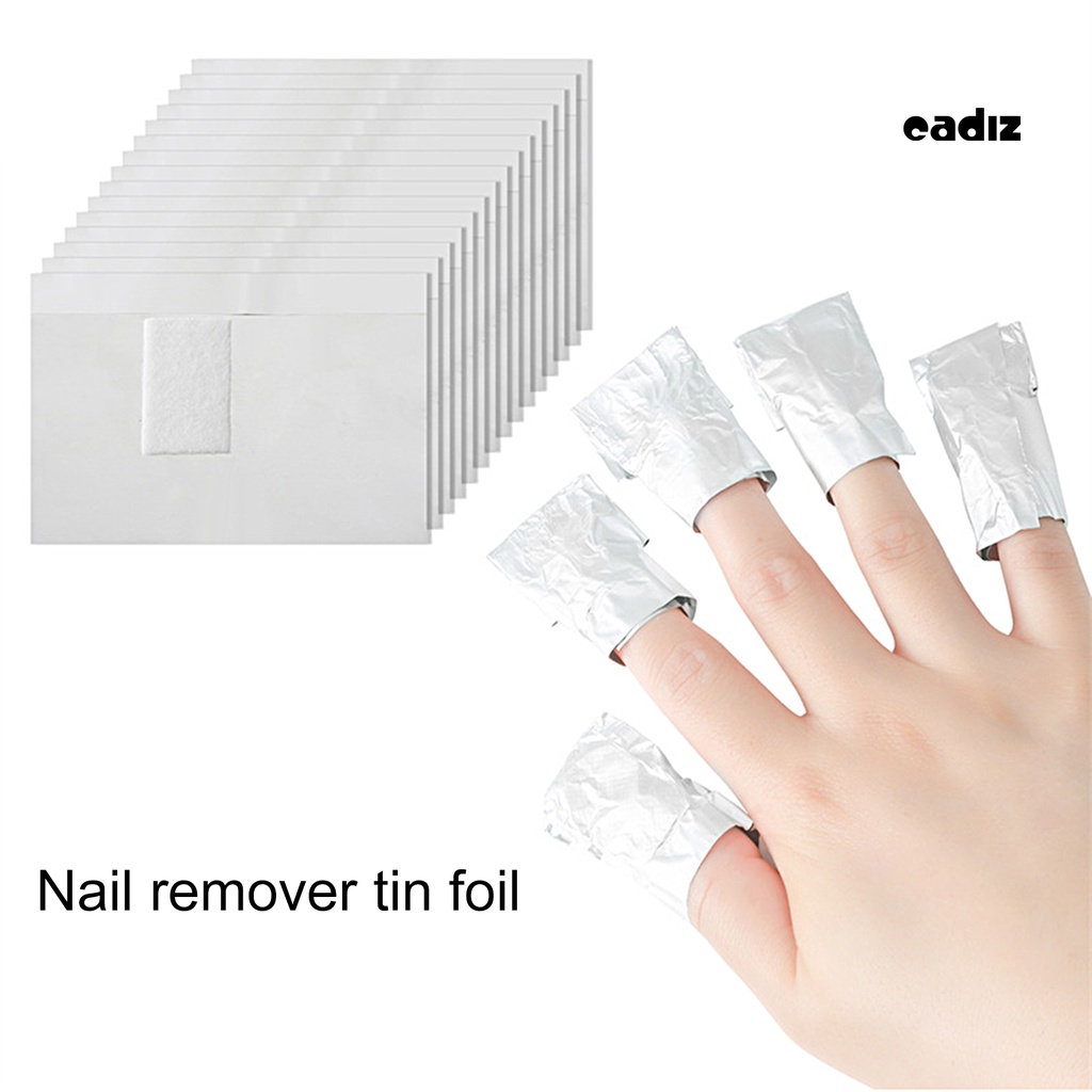 Bộ 100 Giấy Thiếc Tẩy Sơn Móng Tay Không Chứa Chất Độc Hại Tiết Kiệm Sức Lao Động Tiện Dụng