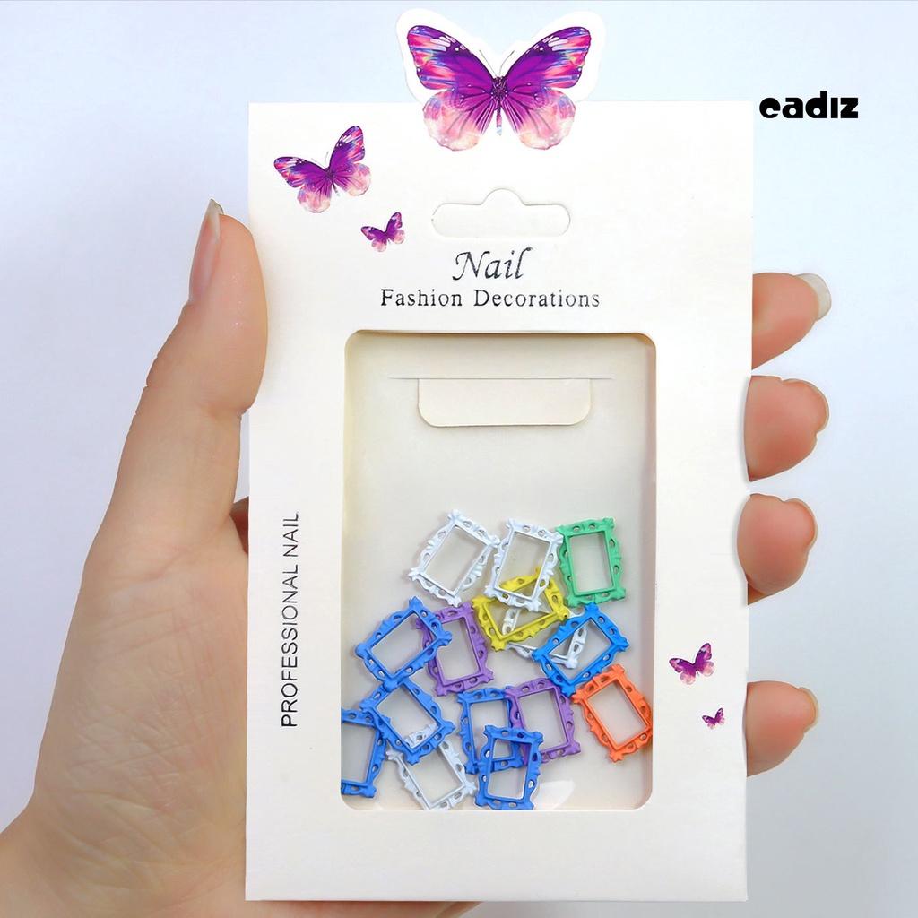 1 Hộp Phụ Kiện Trang Trí Móng Nghệ Thuật Hình Hoa Ba Chiều Viền Rỗng Bằng Hợp Kim Phong Cách Vintage