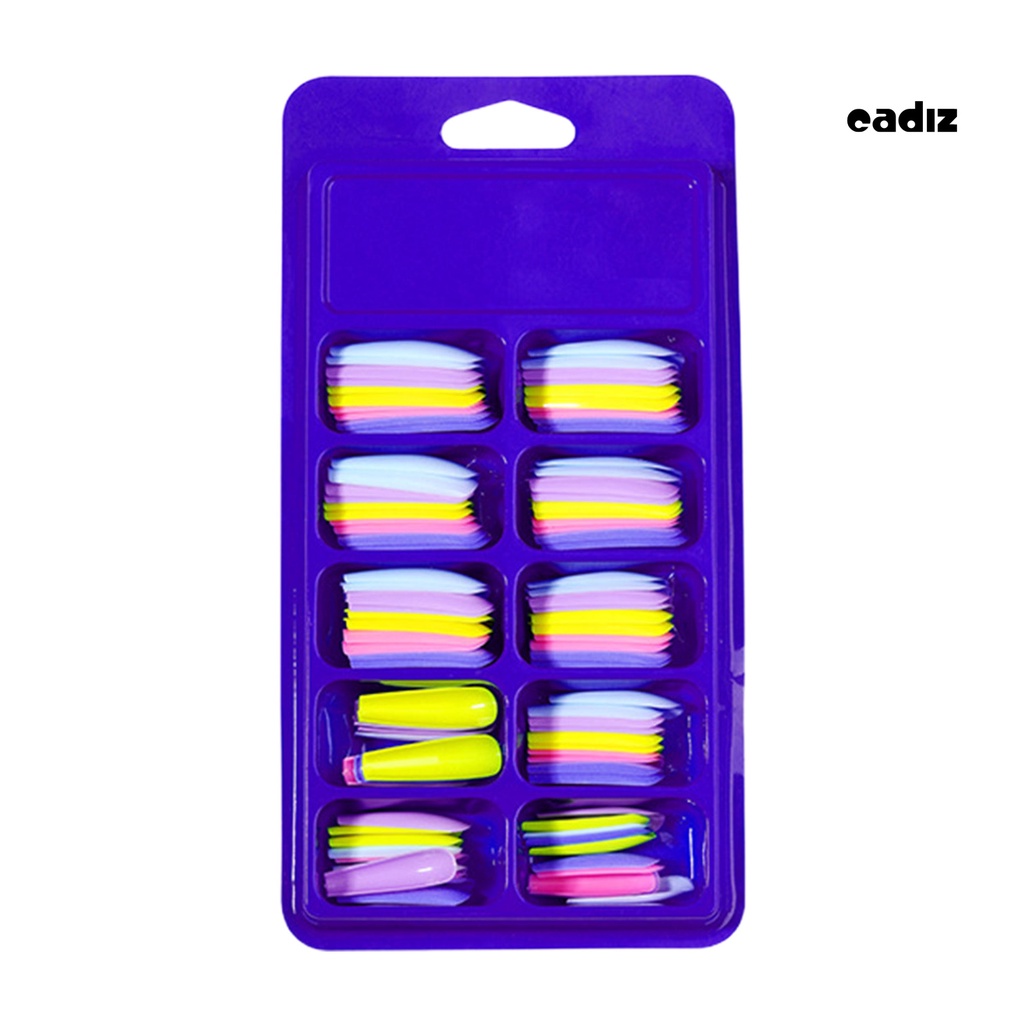 Hộp 100 Móng Tay Giả Có Thể Gấp Lại Không Để Lại Dấu Vết Hình Chữ T Nhiều Màu Sắc Dành Cho Salon