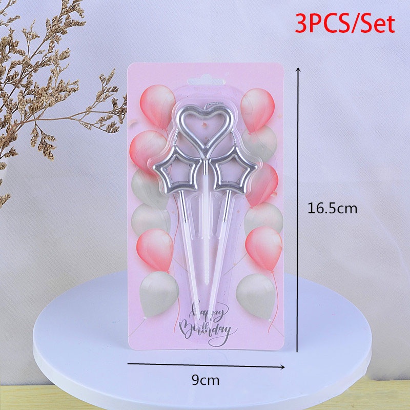 Nến Hình Ngôi Sao / Trái Tim Dùng Trang Trí Bánh Kem Sinh Nhật / Lễ